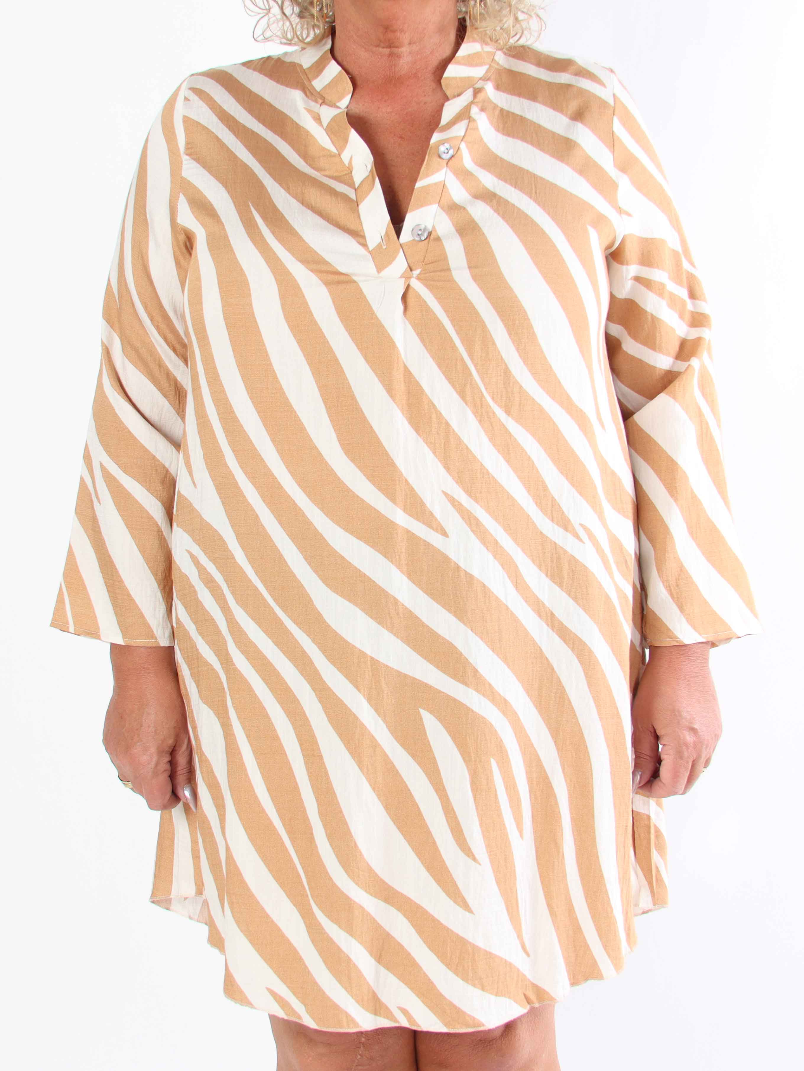 Luna - Stribet plus size tunikakjole i viskose